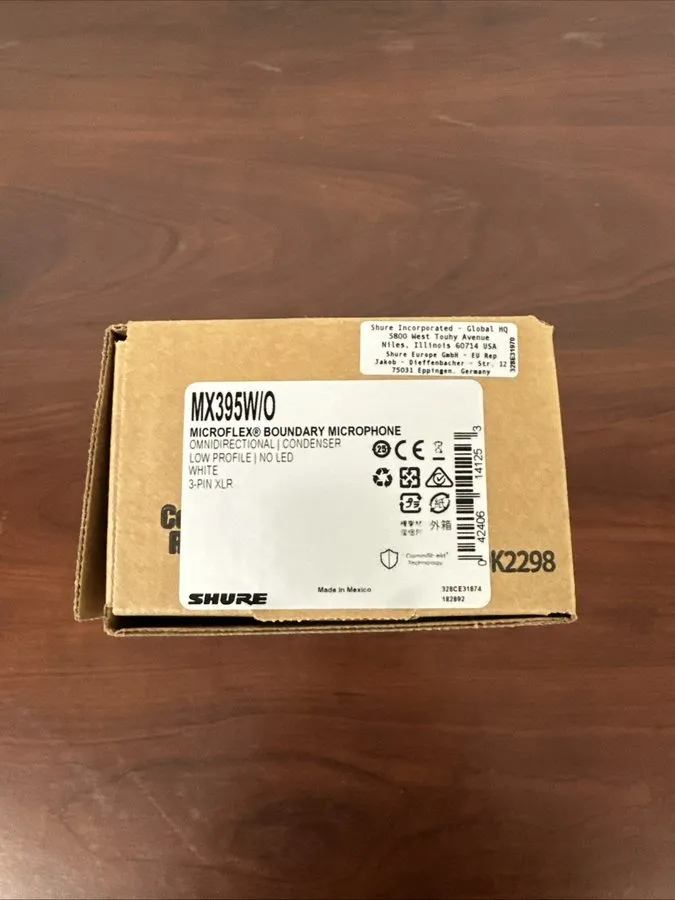 Микрофон Shure MX395W/O Low Profile Boundary Microphone White Omni