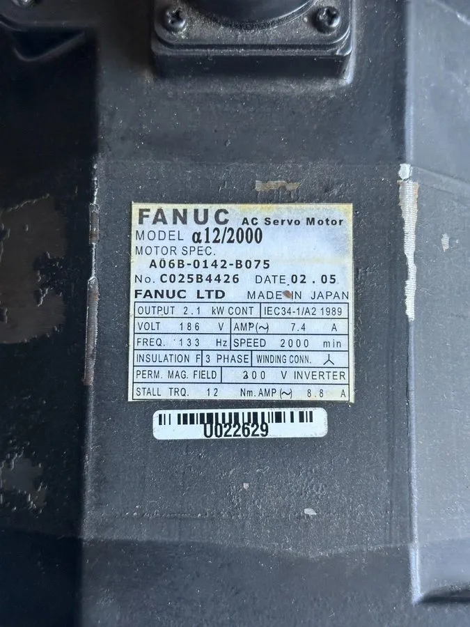 Серводвигатель Fanuc A06B-0142-B075 AC Servo Motor a12/2000 2.1kW 186V 2000rpm 7