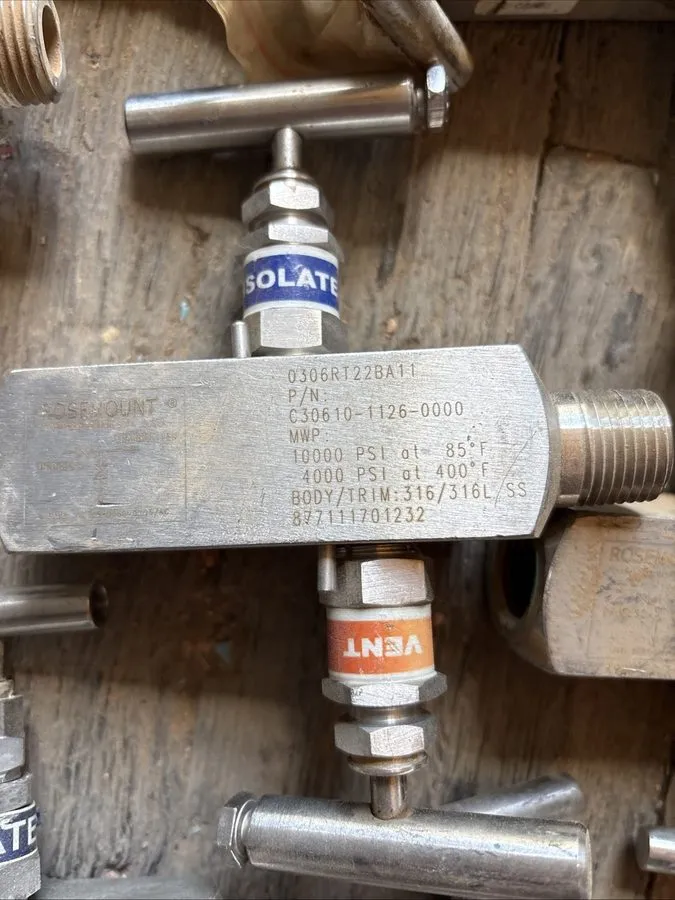 Трубопроводная арматура Rosemount C30610-1126-0000 2-Valve Manifold 316SS 10000 PSI Isolate Vent