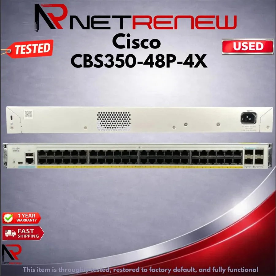 Коммутатор Cisco CBS350-48P-4X Switch 48 Port Gigabit PoE+ 4x10G SFP