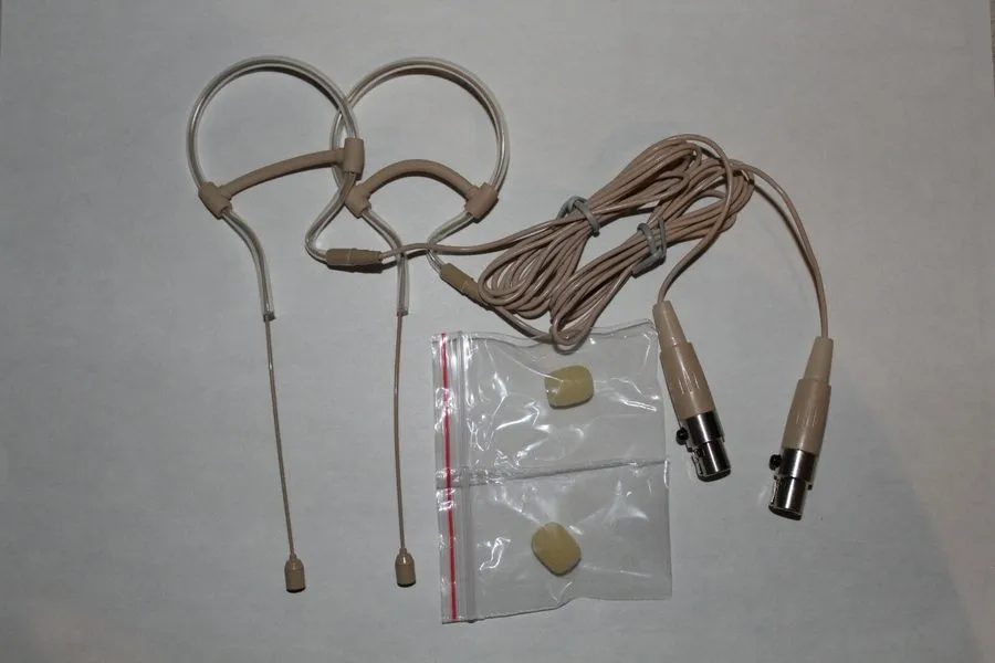 Микрофон Headset Microphone w/ Doulble Earhook для Shure Wireless-TA4F 4pin mini