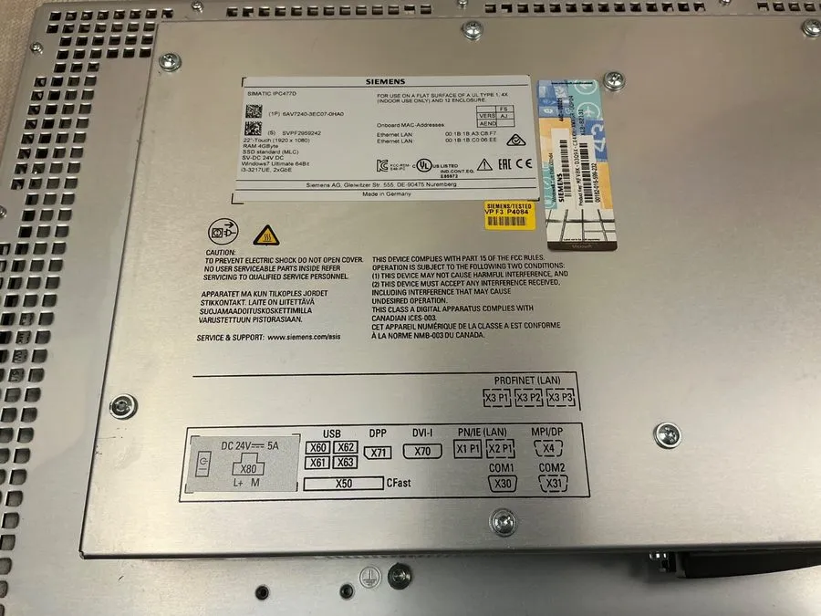 Промышленный компьютер Siemens SIMATIC IPC477D 6AV7240-3EC07-0HA0 FS: AJ Panel P — фото лота 2