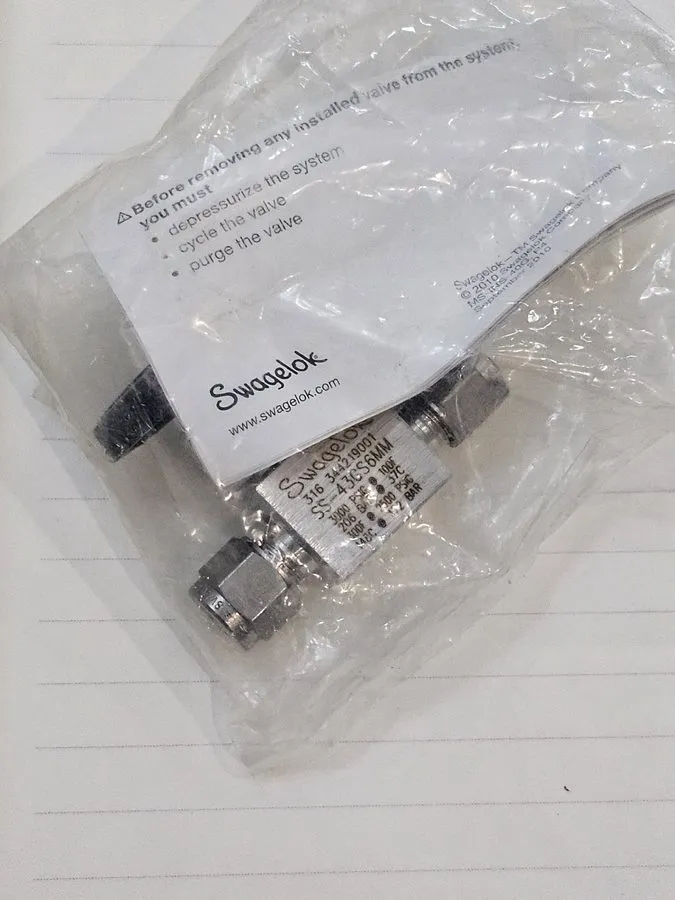 Клапан SWAGELOK SS-43GS6MM Ball Valve 6mm Tube Fitting 3000 PSIG 100F — фото лота 2