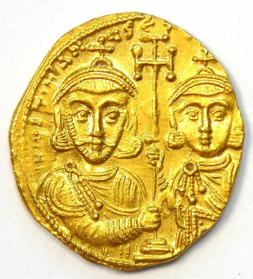 Лабораторный прибор Justinian II Christ Gold AV Solidus Byzantine 705-711 AD Cho