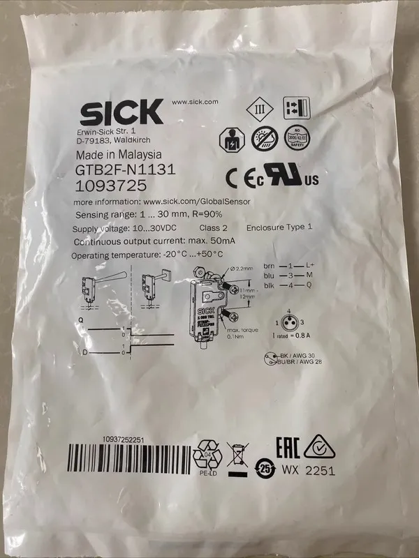 Фотоэлектрический датчик SICK GTB2F-N1131 1093725 Photoelectric Sensor