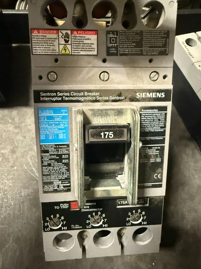 Автоматический выключатель Siemens FXD63B175 ITE Sentron Circuit Breaker 175A, 6
