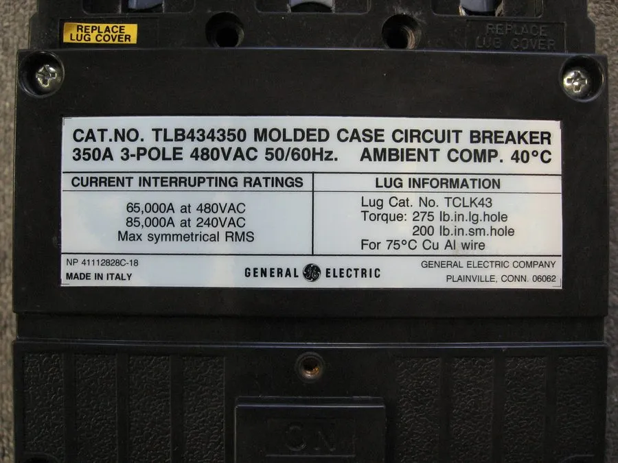 Автоматический выключатель GE TLB TLB434350 3 Pole 350 Amp 480V Molded Case Circ