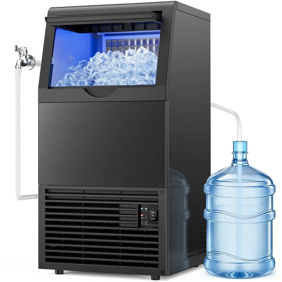 Льдогенератор 250lbs/24H Commercial Ice Maker &35lbs Storage BinStainless Steel