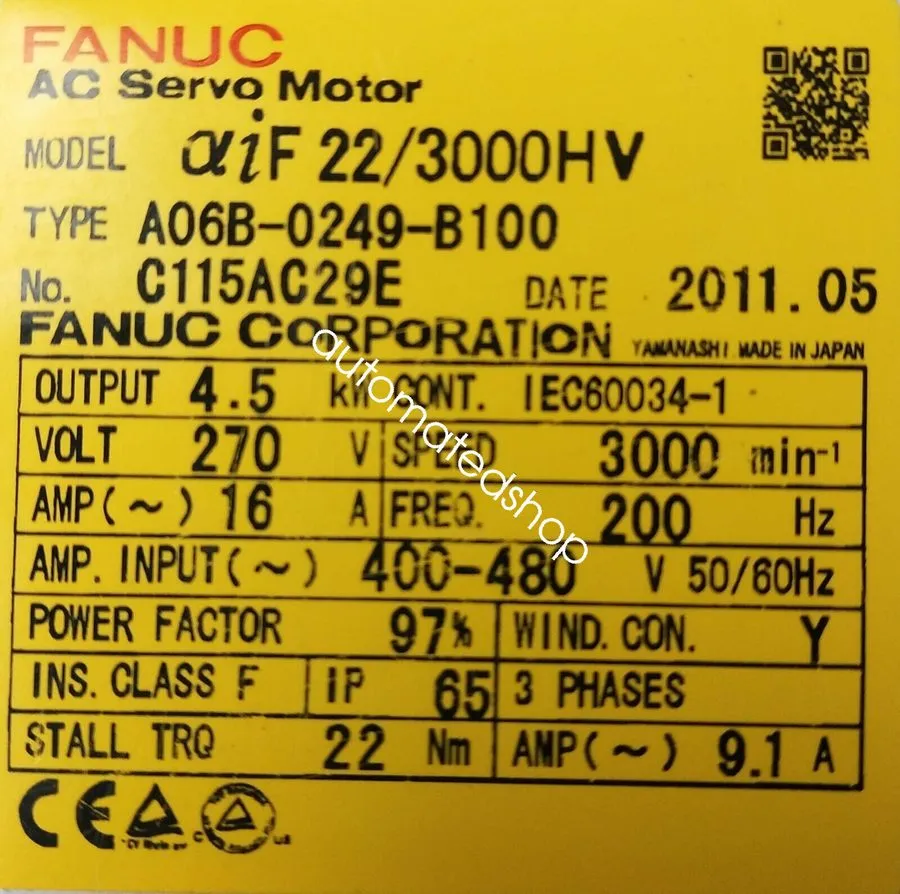 Серводвигатель FANUC A06B-0249-B100 AC servo motor Shipping