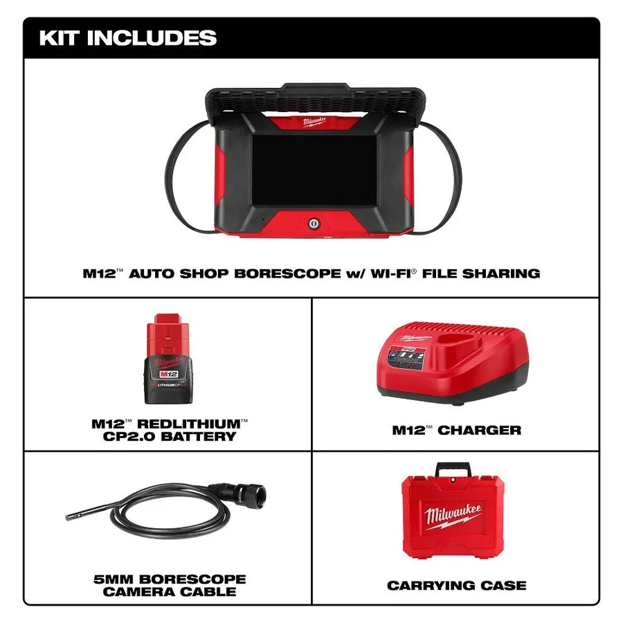 Видеоэндоскоп Milwaukee 3151-21 M12 Auto Shop Borescope Wi-Fi File Sharing Inspe