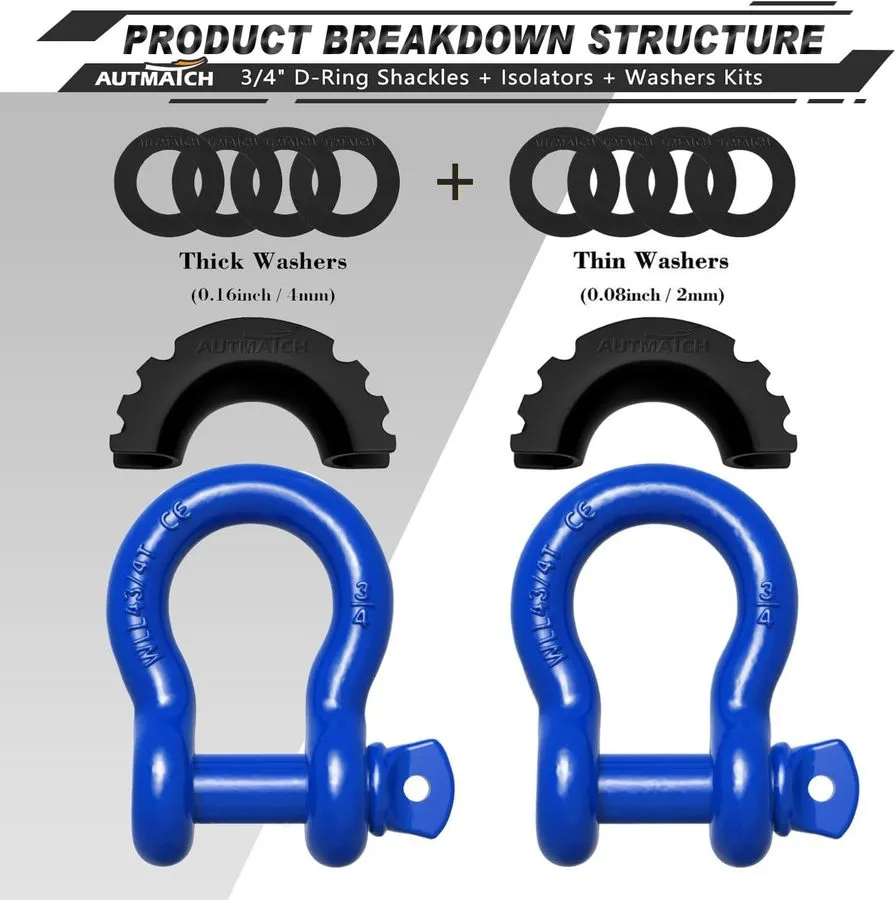 Такелажная скоба D Ring Shackle 3/4" Shackles 41,887Ibs Break Strength Clevis Sh