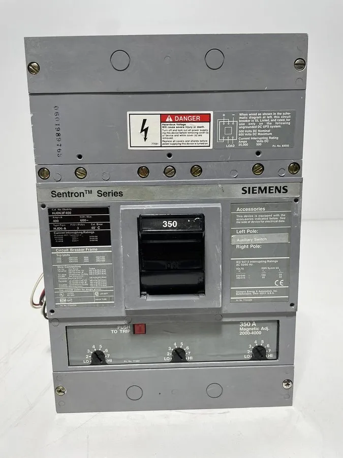 Автоматический выключатель Siemens Sentron Series HJD63F400 Circuit Breaker 400A