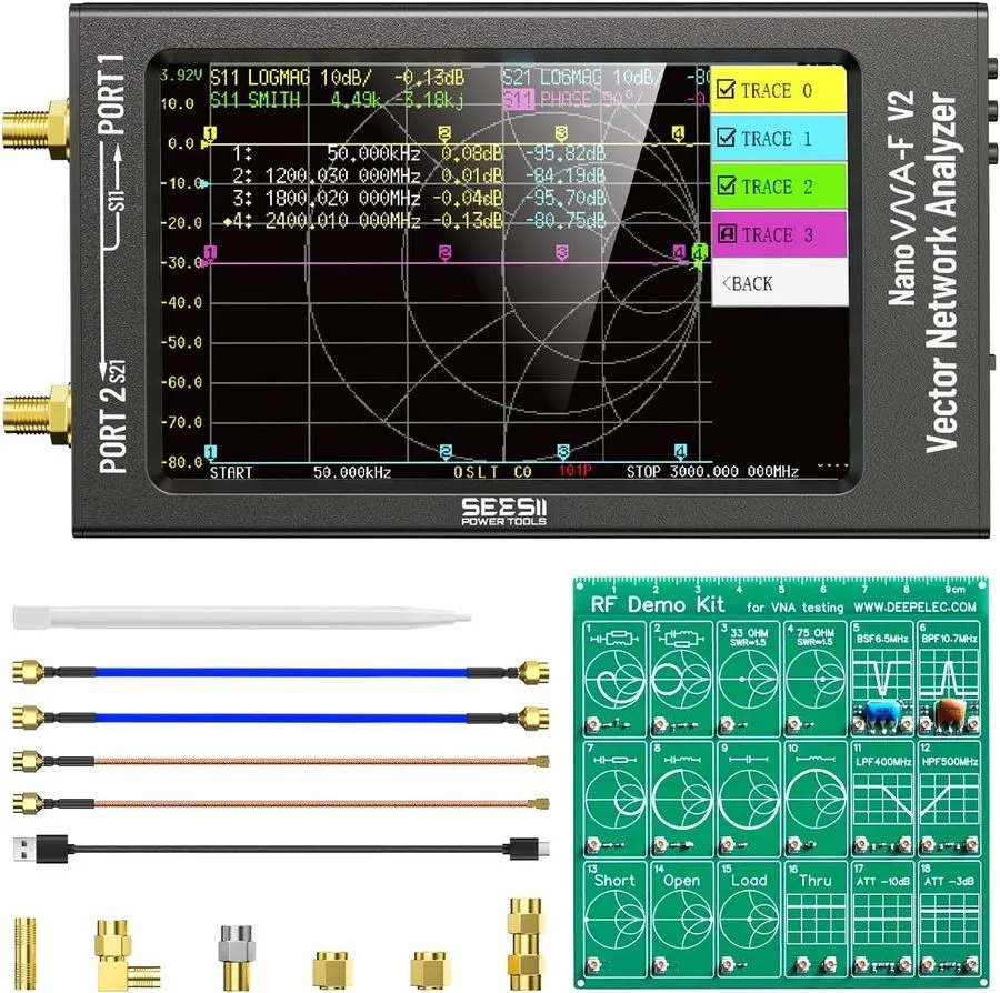 Анализатор цепей 4.3" Vector Network Analyzer 50kHz-3GHz HF VHF UHF VNA Antenna  — фото лота 1