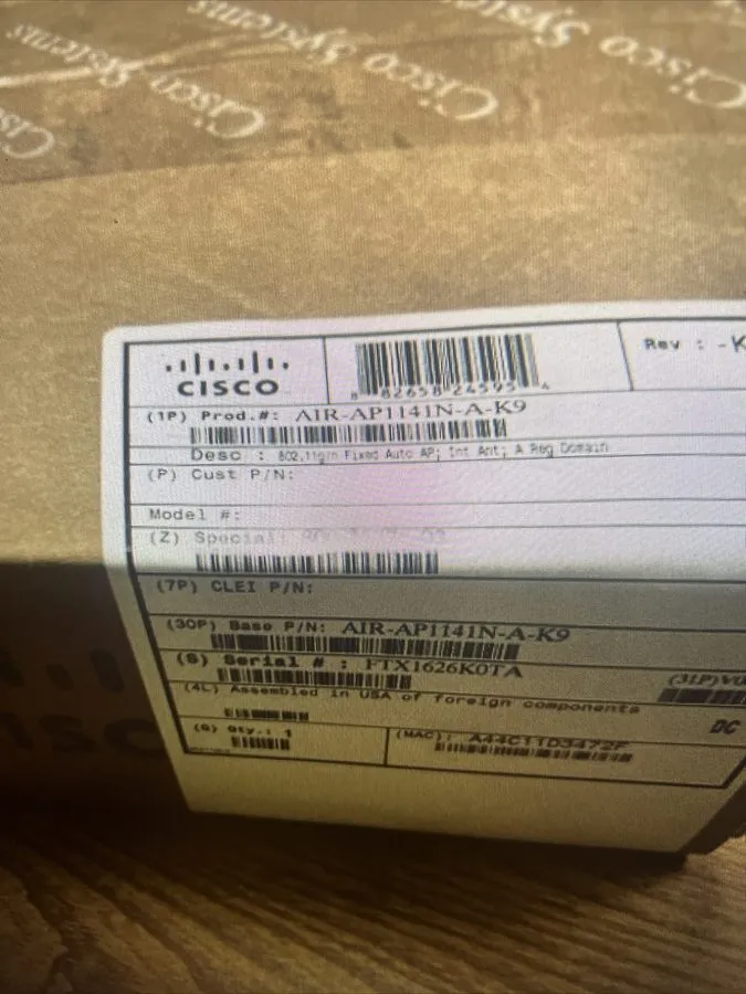 Точка доступа CISCO 1141 Wireless Access Point AIR-AP1141N-A-K9 AP Box