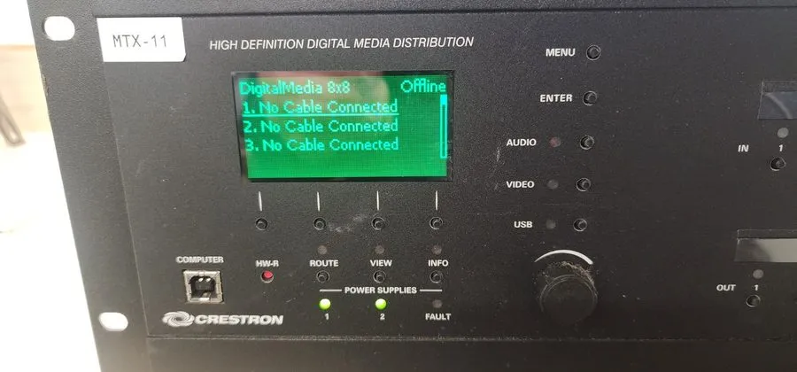 Видеокоммутатор Crestron DM-MD8X8-RPS 8x8 Media Switcher w/ 4K DSP & Fiber Cards