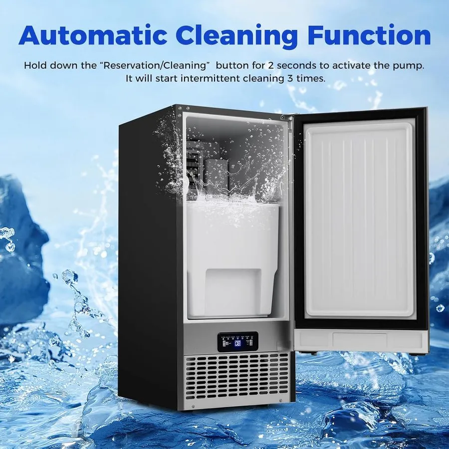 Льдогенератор 110lbs/24h Commercial Built-in Ice Maker Machine Display Ice Cube