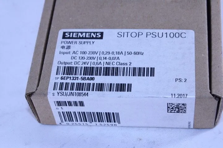 Блок питания Siemens SITOP PSU100C 6EP1331-5BA00 24VDC 0.6A DIN Rail Power Suppl