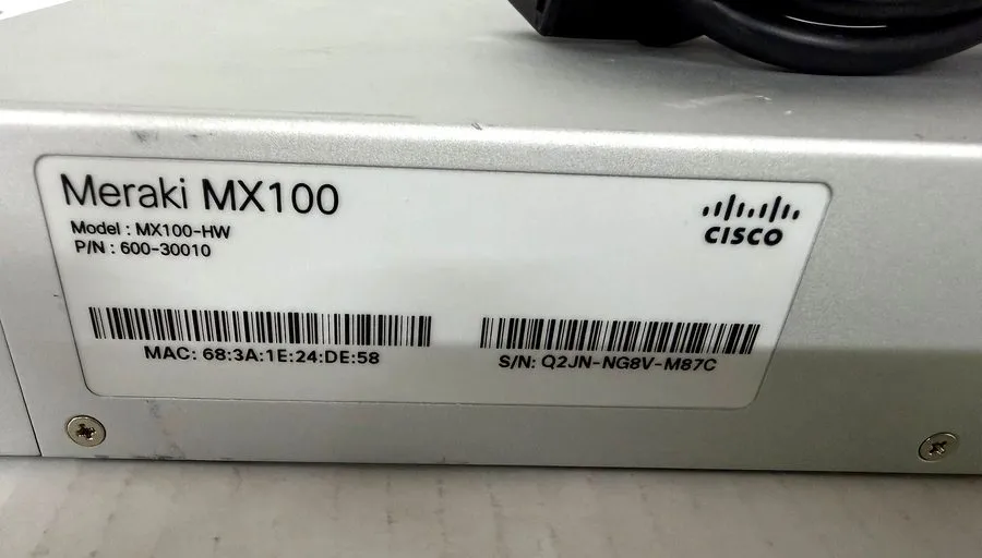 Маршрутизатор Cisco MX100-HW Meraki Router Security Cloud Managed Appliance Uncl — фото лота 2