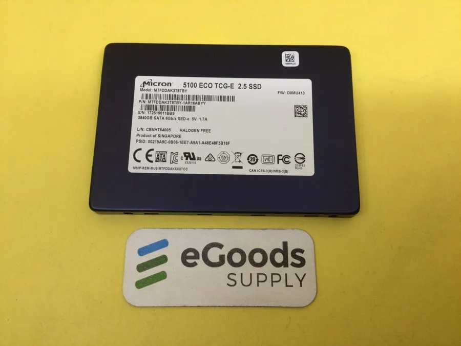 SSD-накопитель Micron 5100 ECO 3.84TB SATA 6Gb/s 2.5" SSD 0VFR02 MTFDDAK3T8TBY