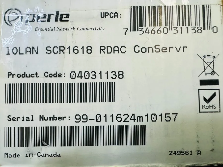 Сервер 04031138 Perle IOLAN SCR1618 RDAC Secure Console Server 16x RS232 RJ45 Ro