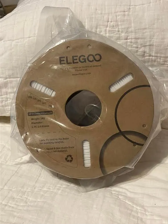 ELEGOO 3D Printer Filament 1.75mm 1KG/2.2LB White -New