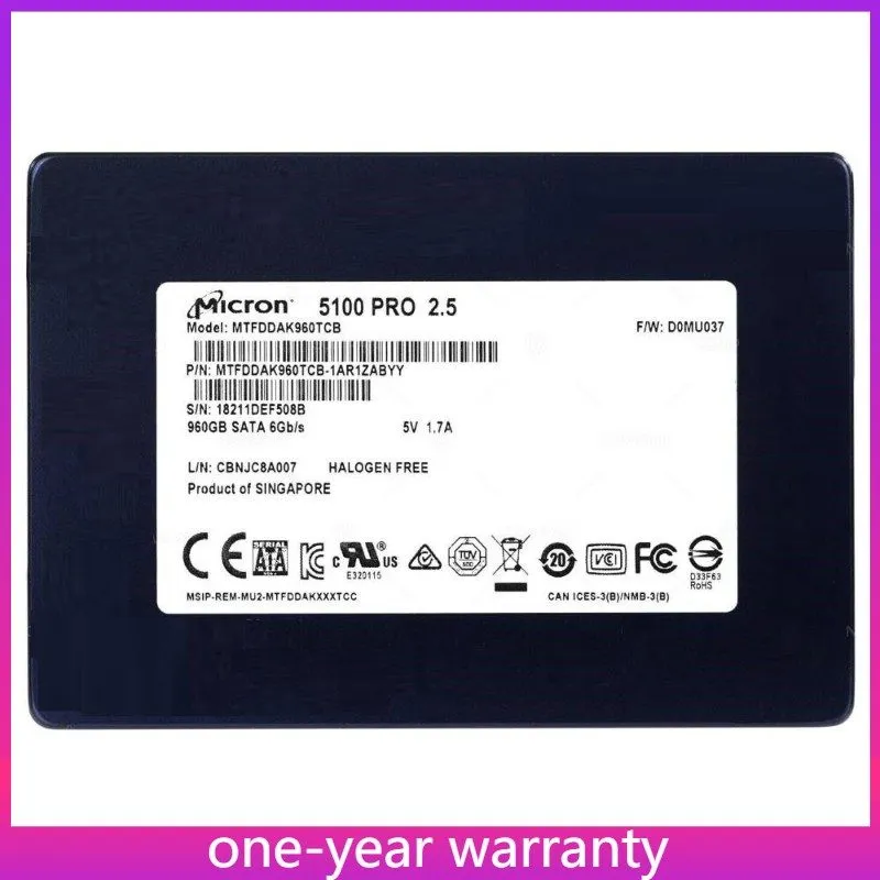 SSD-накопитель Micron 5100 PRO MTFDDAK960TCB-1AR1ZABYY 960GB 2.5" eTLC Mixed Use