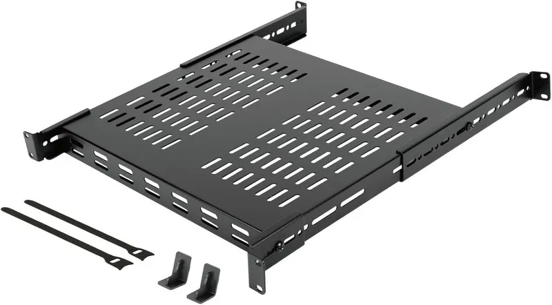 Стойка/шкаф 1U Sliding Rack Shelf,4-Post Vented Rack Mount Shelf,13.8in Deep wit