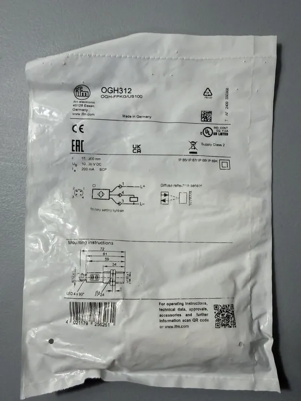 Датчик приближения IFM OGH500 OGH-FPKG/US100 Proximity Sensor 10...36 DC KD — фото лота 2