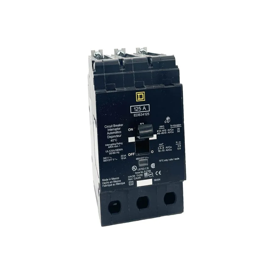 Автоматический выключатель Square D EDB34125 3p 480v 125a 18k Bolt In NF Circuit