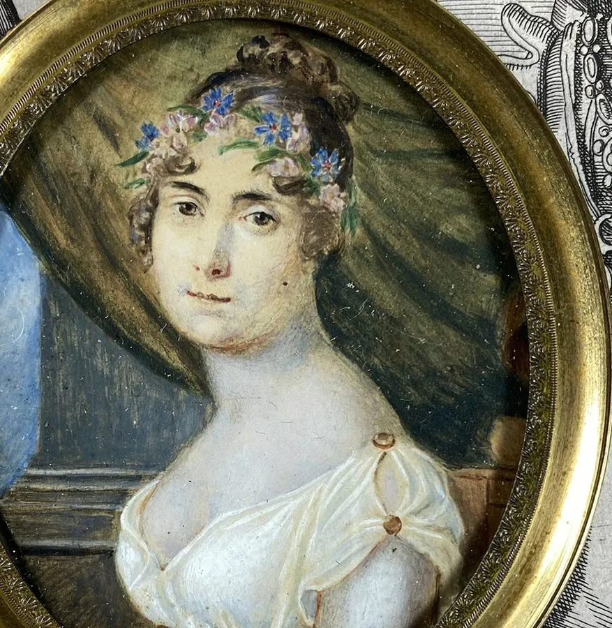 Лабораторный прибор Antique French Portrait Miniature, c.1800-1815, French Empir — фото лота 1