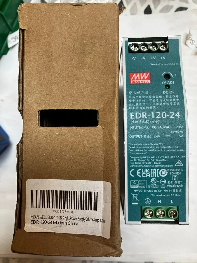 IIoT-устройство EDR-120-24 120W 24VDC 5Amp Industrial DIN Rail Power Supplies 24 — фото лота 1