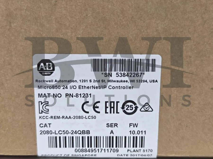 ПЛК 2080-LC50-24QBB Allen Bradley Micro850 EtherNet/IP PLC Controller