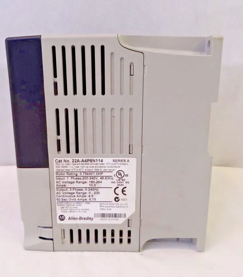 Частотный преобразователь ALLEN-BRADLEY 22A-A4P5N114 Ser A PowerFlex4 AC Drive