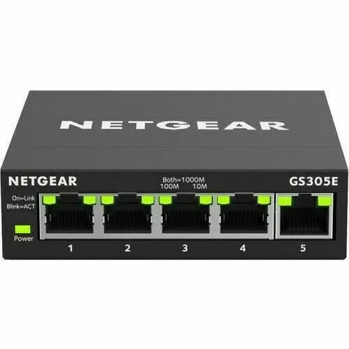 Коммутатор Netgear GS305E Smart Managed Plus 5-Port Gigabit Ethernet Switch — фото лота 1