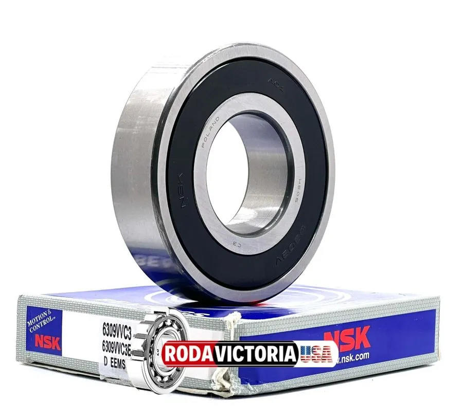 Подшипник NSK 6309VV C3 DEEP GROOVE BALL BEARING RUBBER SEALED 45x100x25mm 6309-