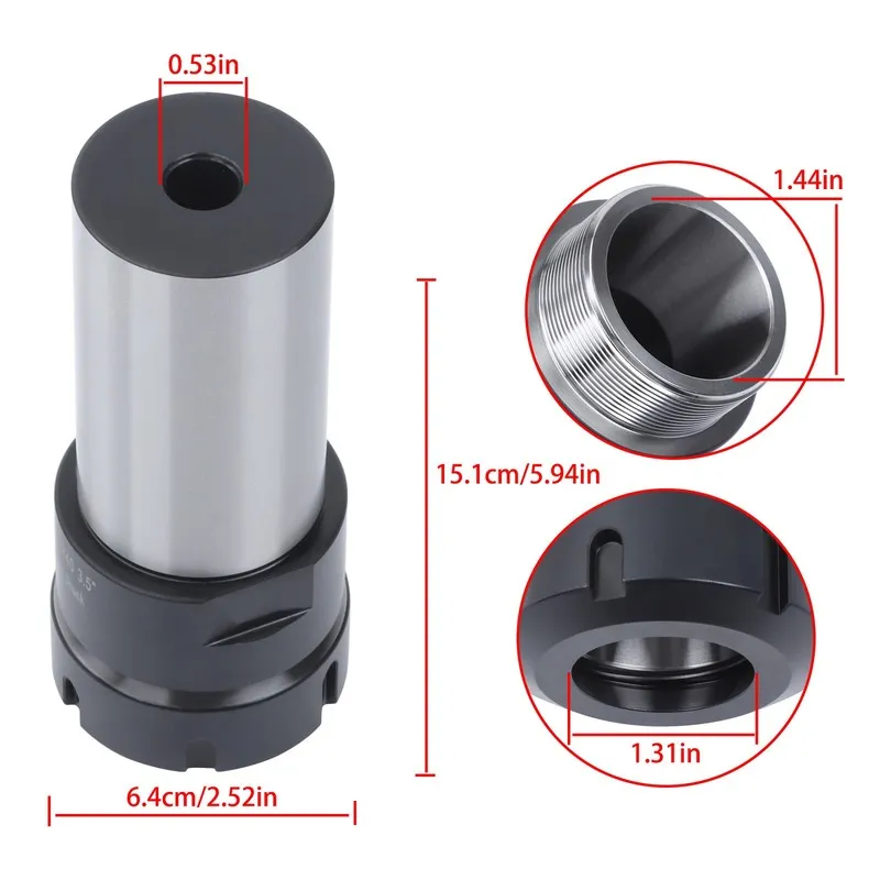 Режущий инструмент 2.0 STRAIGHT SHANK ER40 COLLET CHUCK TOOL HOLDR GAGE LENGTH 3 — фото лота 2