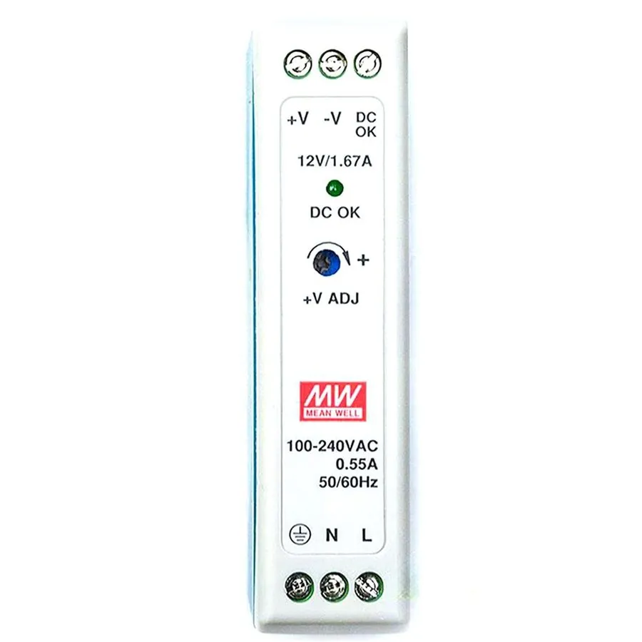 Блок питания Mean Well MDR-20-12 Industrial Din Rail Power Supply 12VDC 1.67A 20 — фото лота 1