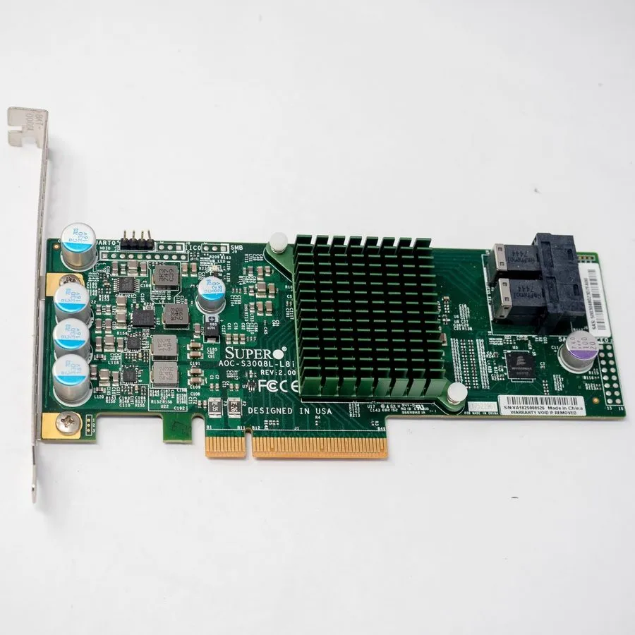 Кабель Supermicro AOC-S3008L-L8i IT Mode 12Gb/s SAS SATA HBA PCIe x8 Low Profile — фото лота 1