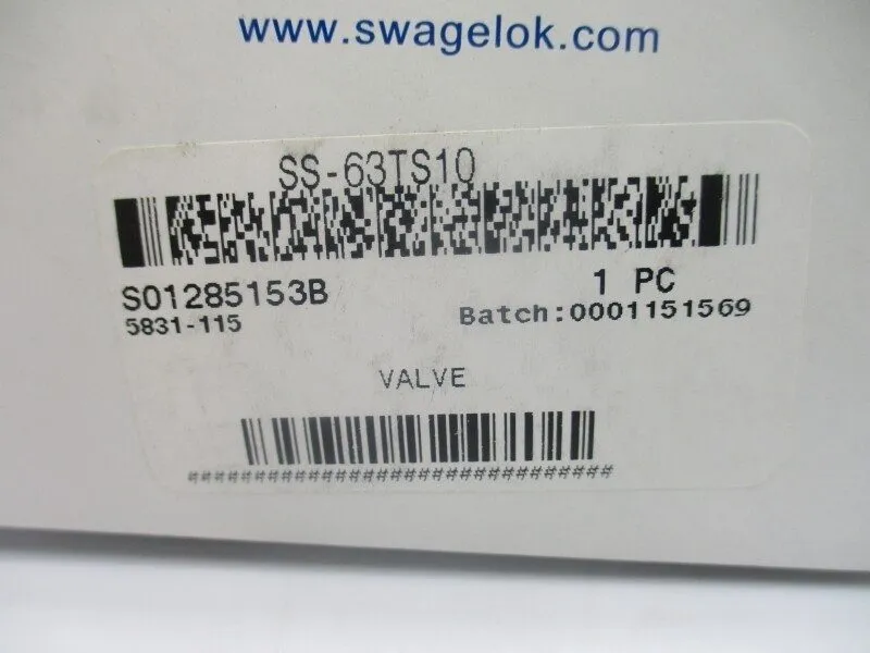 Клапан Swagelok SS-63TS10 Stainless Steel 3-Piece 60 Series Ball Valve FNSP — фото лота 2