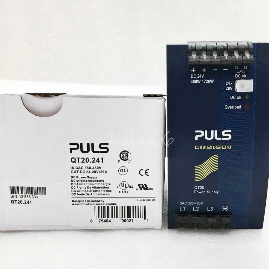 Блок питания Puls QT20.241 Dimension DIN Rail Power Supply 480Vac 3Ph .9-.65A 48