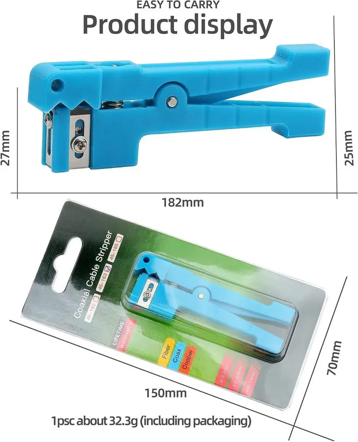 Стриппер Cruiser 45-163 Fiber Optic & Coaxial Cable Stripper Tool (Blue, Alloy S