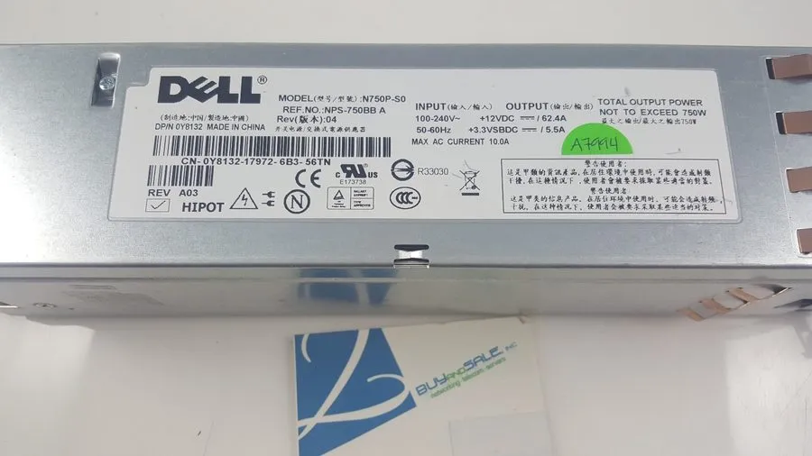 Блок питания 0DX385 Dell PowerEdge Z750P-00 750W Hot Swap Power Supply 7007072-Y