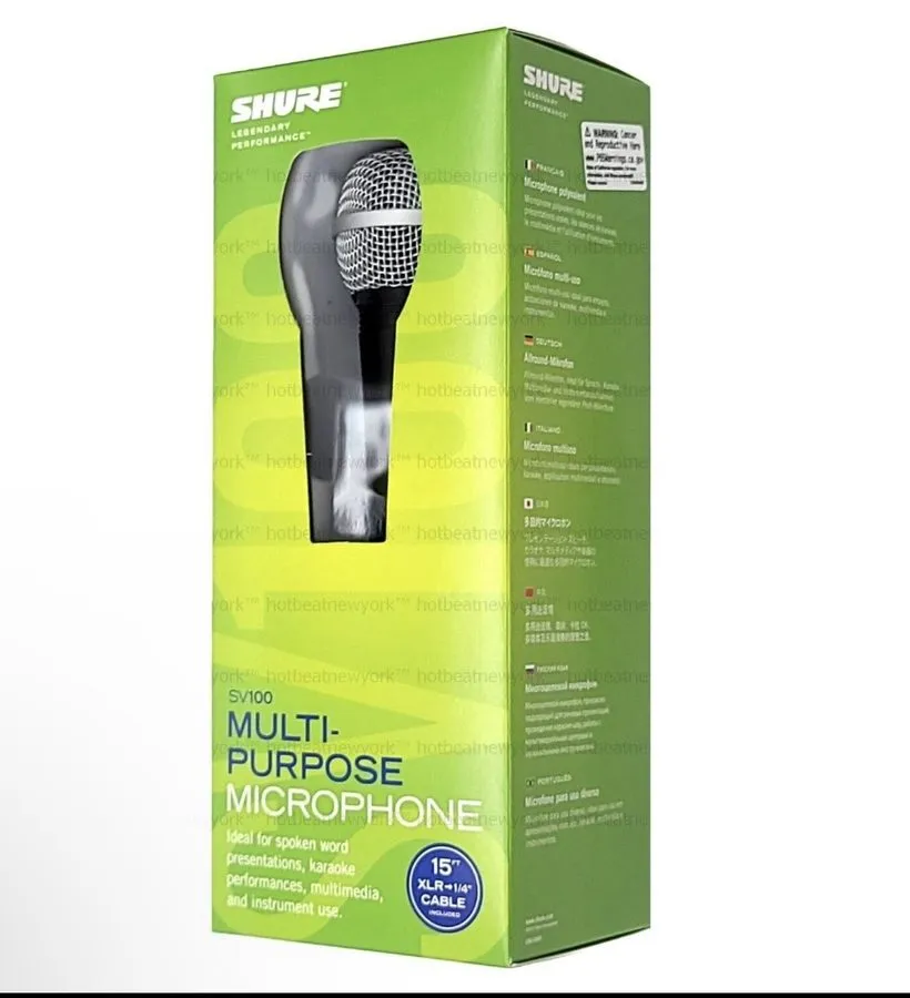 Микрофон SHURE SV100-W Dynamic Cardioid Multi-Purpose MICROPHONE Mic w/ Cable — фото лота 1
