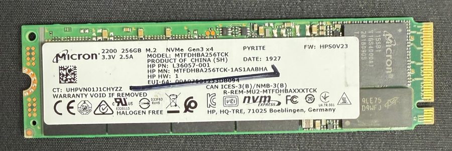 SSD-накопитель Micron 2200 256GB M.2 2280 NVMe SSD MTFDHBA256TCK MTFDHBA256TCK-1