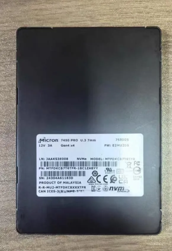SSD-накопитель Micron 7450 PRO MTFDKCB7T6TFR-1BC1ZABYY 7.68TB U.3 RI PCIe 4 NVMe