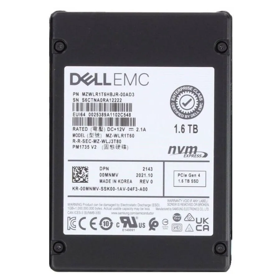 SSD-накопитель Samsung PM1735 1.6TB DELL SSD 2.5" U.2 NVMe PCIE MZ-WLR1T60 MZWLR