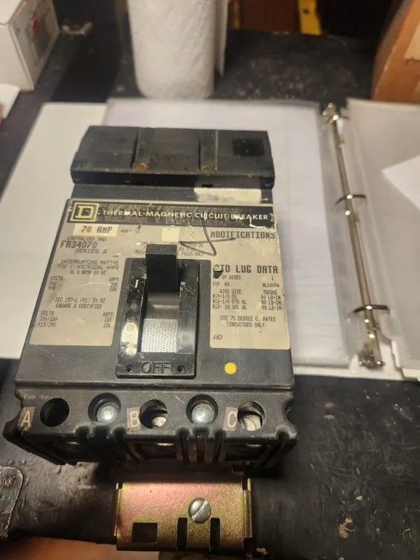 Автоматический выключатель Square D FA34070 I-Line Circuit Breaker 70A, 480V 3 P — фото лота 1