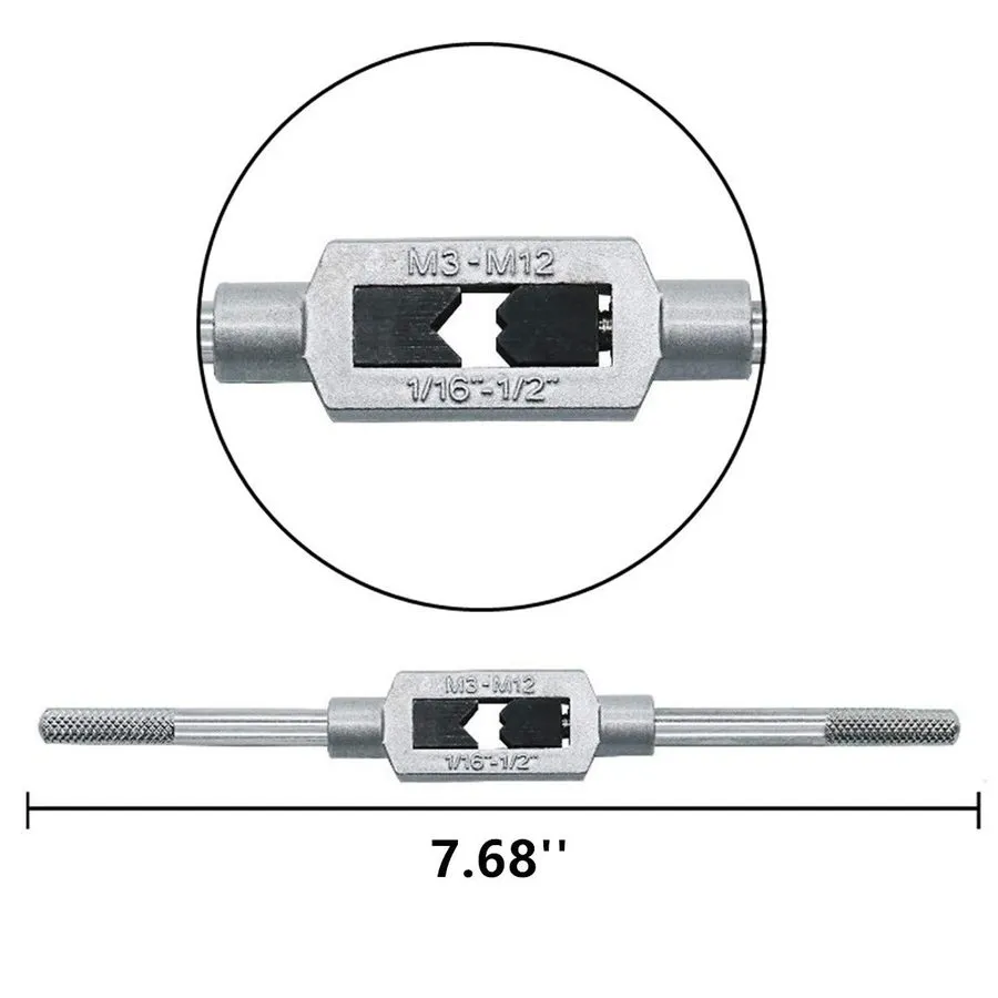 Режущий инструмент 8 Pc Metric Tap Set M3-M12 Hand Thread Taps Adjustable Wrench