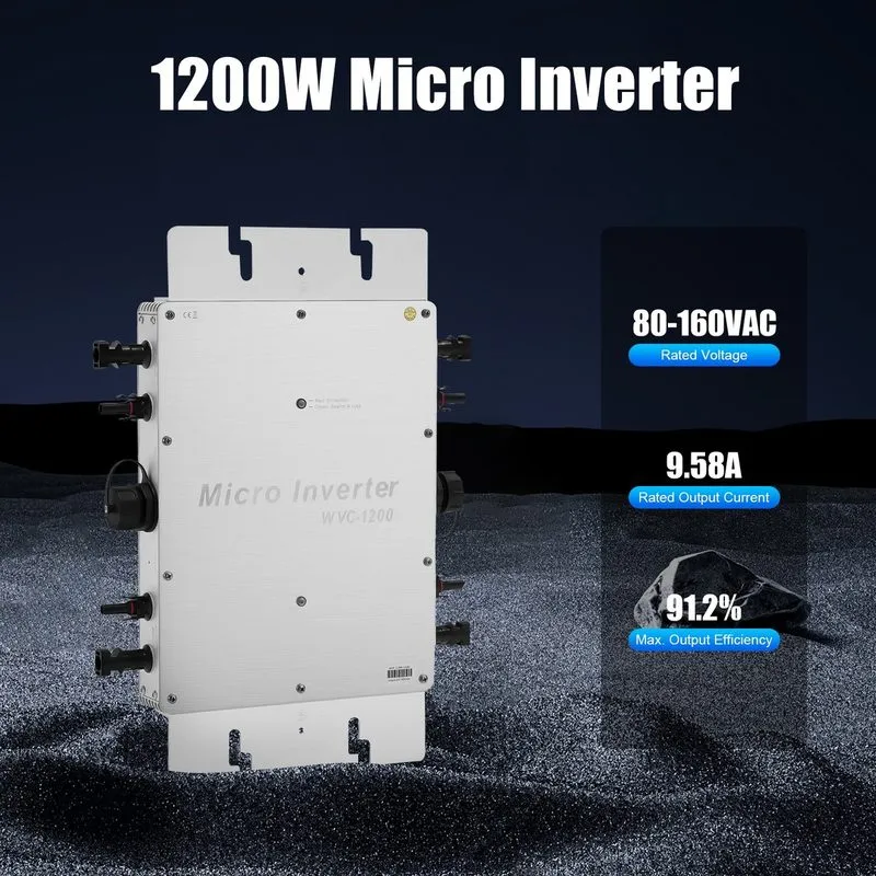 Аккумулятор Solar Micro Inverter WVC-1200W Grid Tie MPPT Pure Sine Wave DC to AC — фото лота 4
