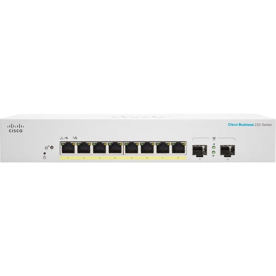 Коммутатор Cisco Business CBS220-8P-E-2G Ethernet Switch, 8 Ports Manageable Gig